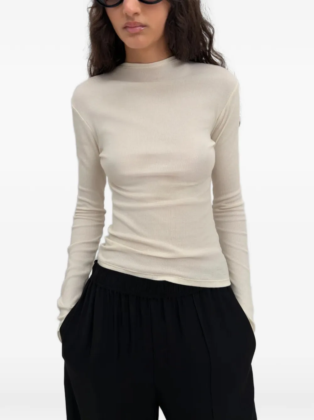Rodebjer Karlai Fine-ribbed T-shirt In Neutral