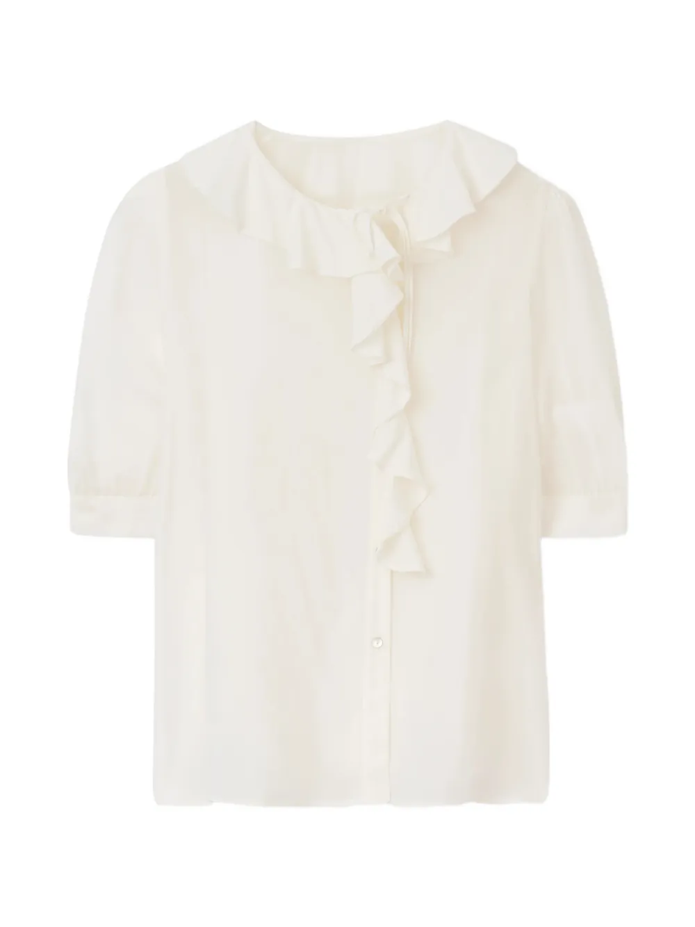 Rodebjer Xilla ruffled puff-sleeve blouse - Toni neutri