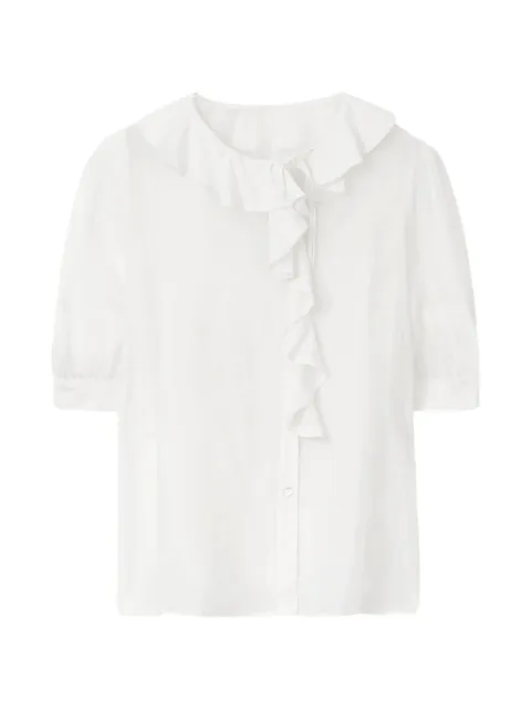 Rodebjer blusa Xilla con volantes de manga farol