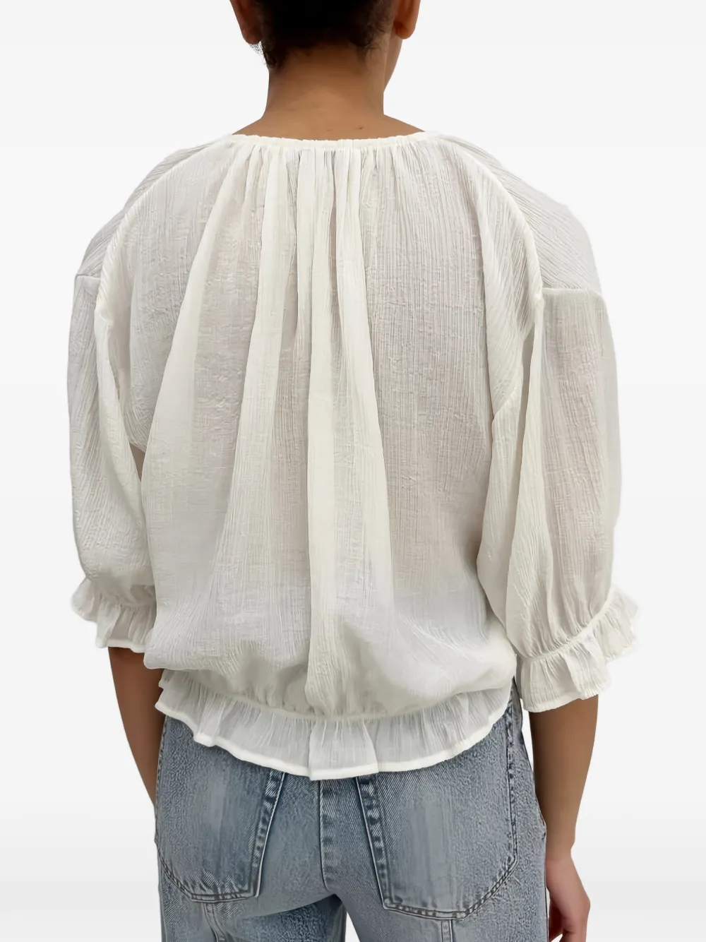 Rodebjer Perla plissé blouse Beige