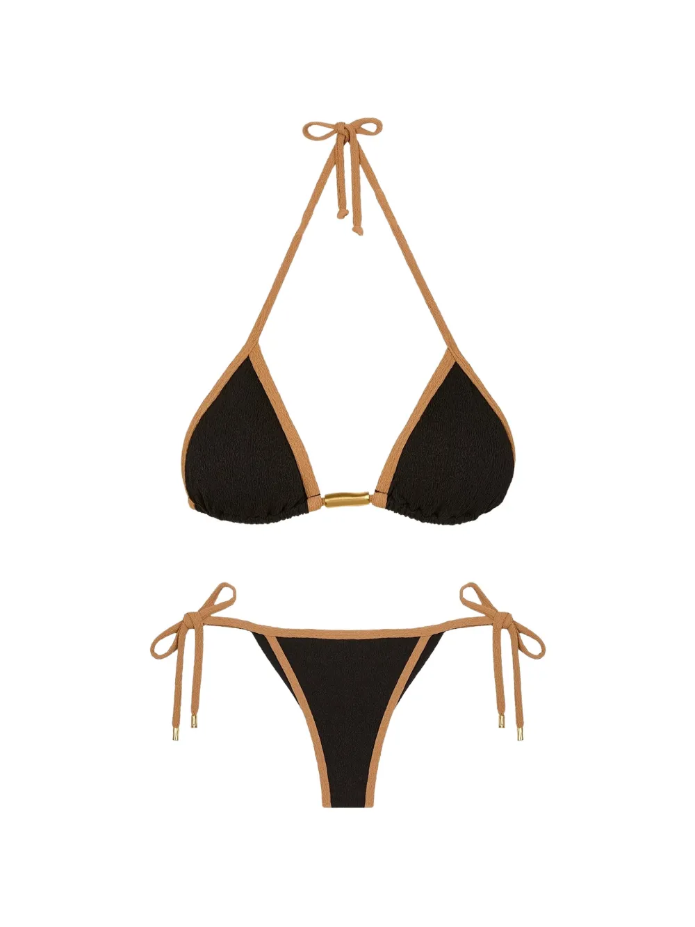 VIX PAULA HERMANNY Firenze Lily crinkled-effect bikini bottom - Nero