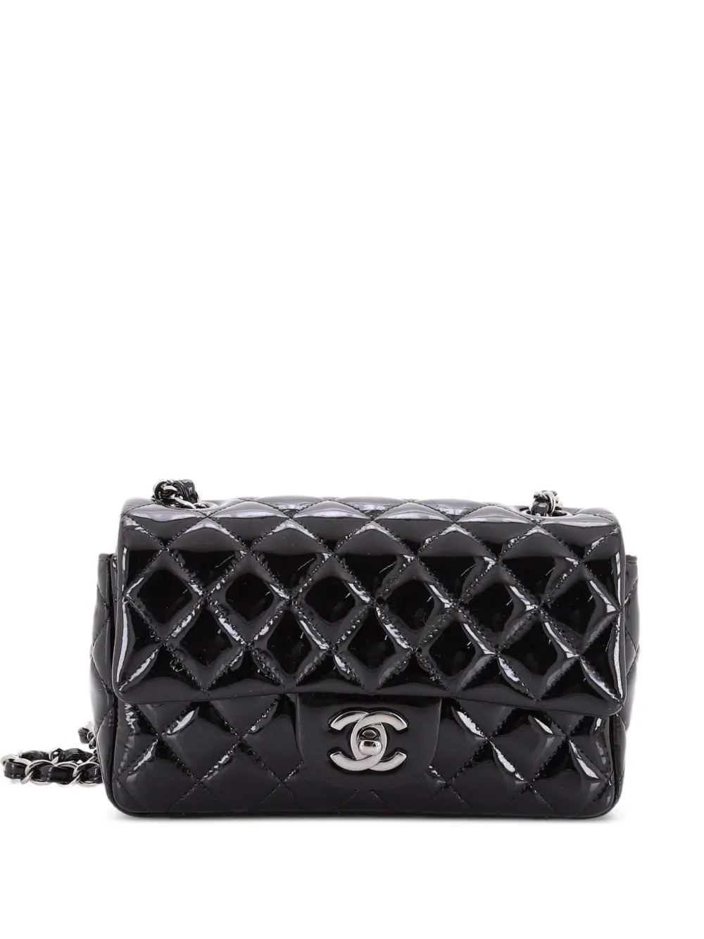 CHANEL Pre-Owned Classic Single Flap Bag Quilted Patent Mini crossbody bag - Nero
