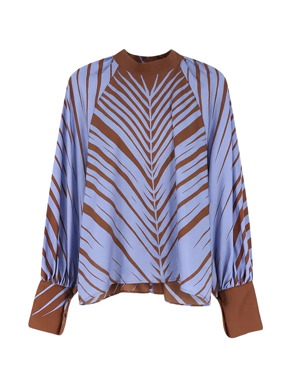 Co.go Abstract-print Silk Blouse In Brown