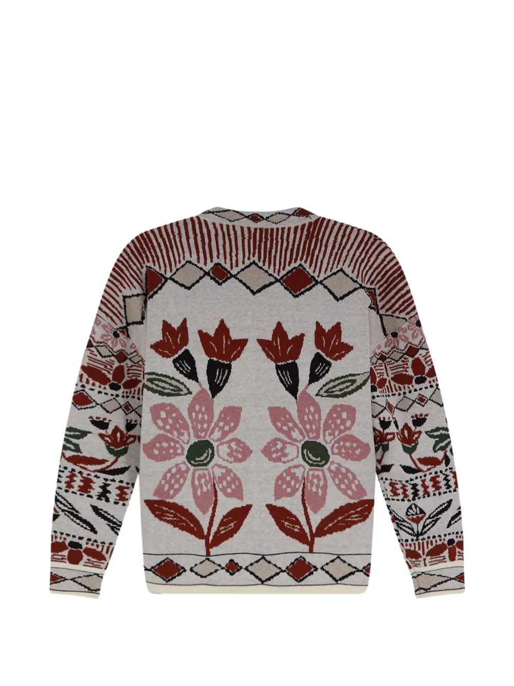 FARM Rio Ainika gebreid vest met geborduurde bloemen Beige