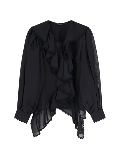 ACTUALEE embroidered ruffled shirt