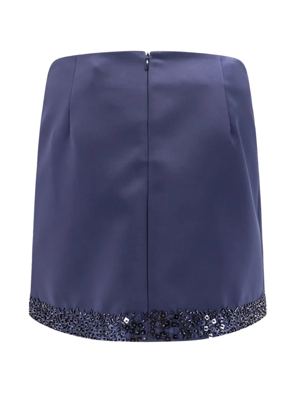 Semicouture Mini-rok met zijsplit en verfraaid met kralen Blauw