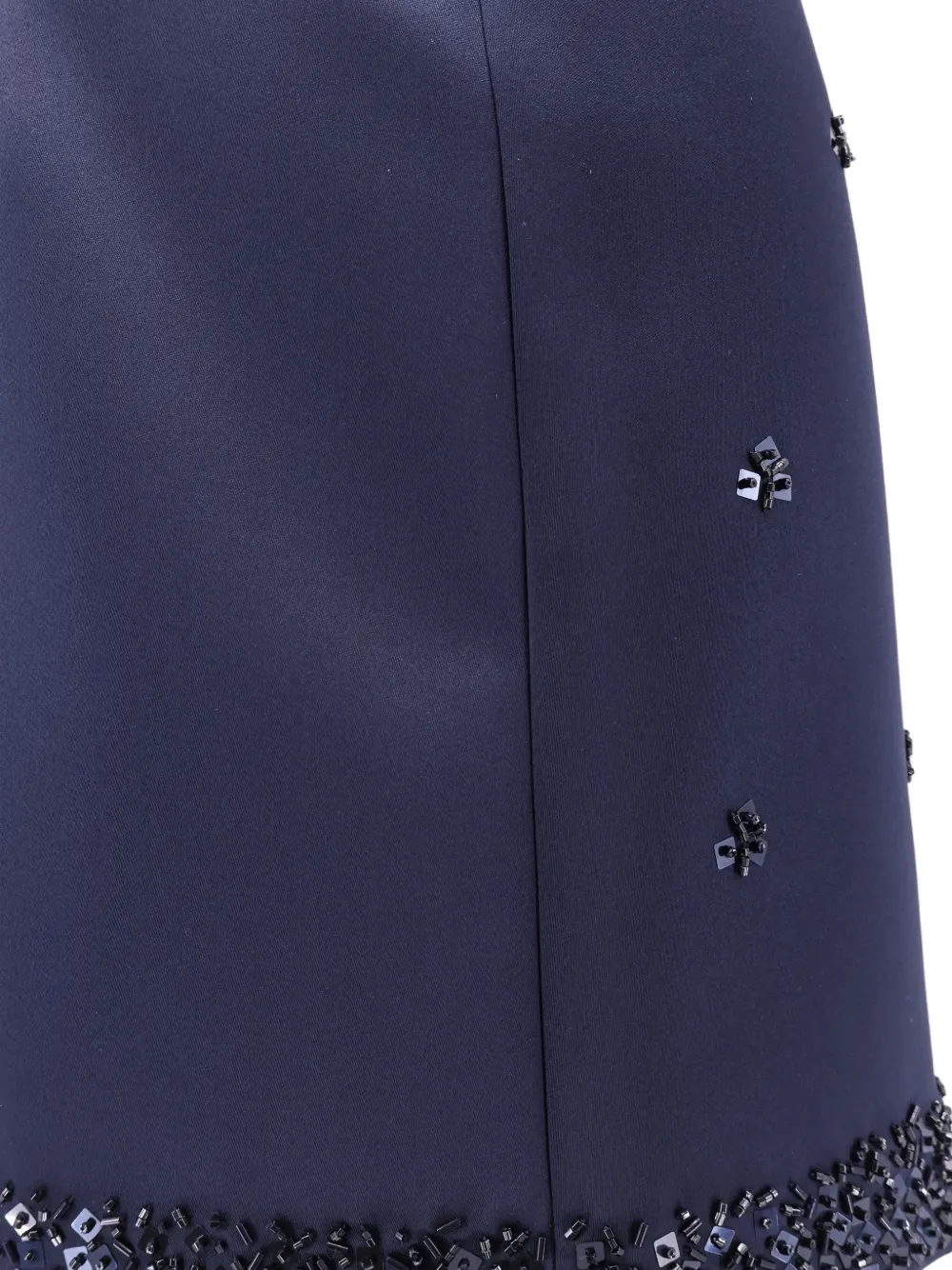 Semicouture Mini-rok met zijsplit en verfraaid met kralen Blauw