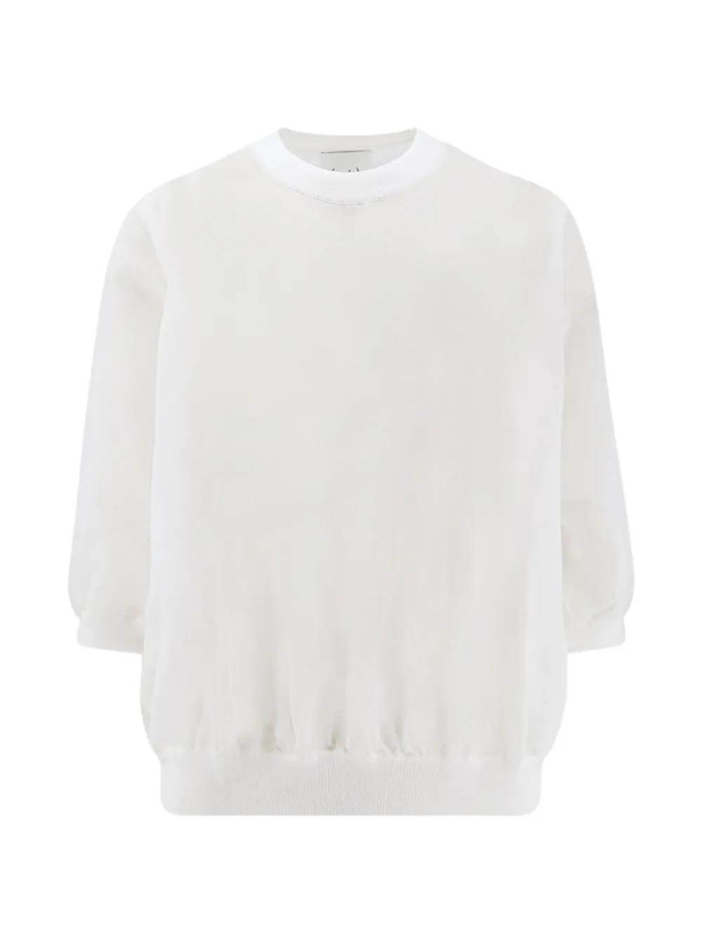 Nude crew-neck oversized T-shirt - Bianco