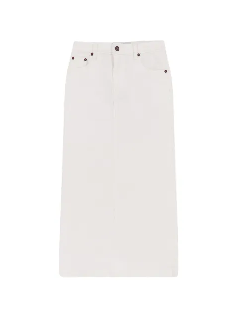 TONYWACK stitched-profile ripped mid skirt