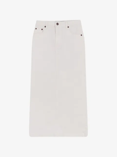 TONYWACK stitched-profile ripped mid skirt