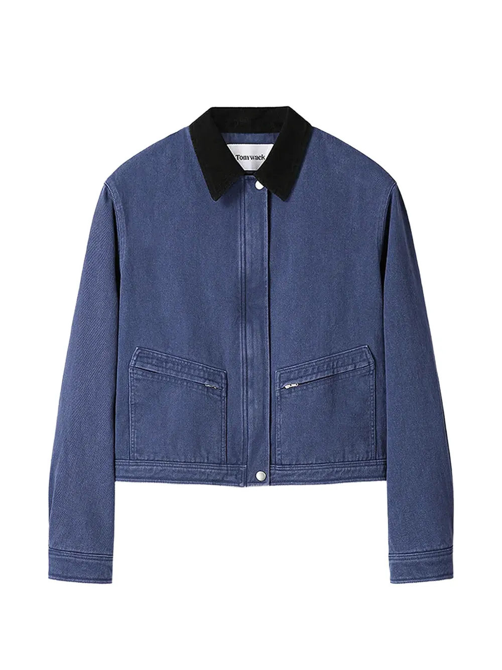 TONYWACK corduroy-collar cropped denim jacket