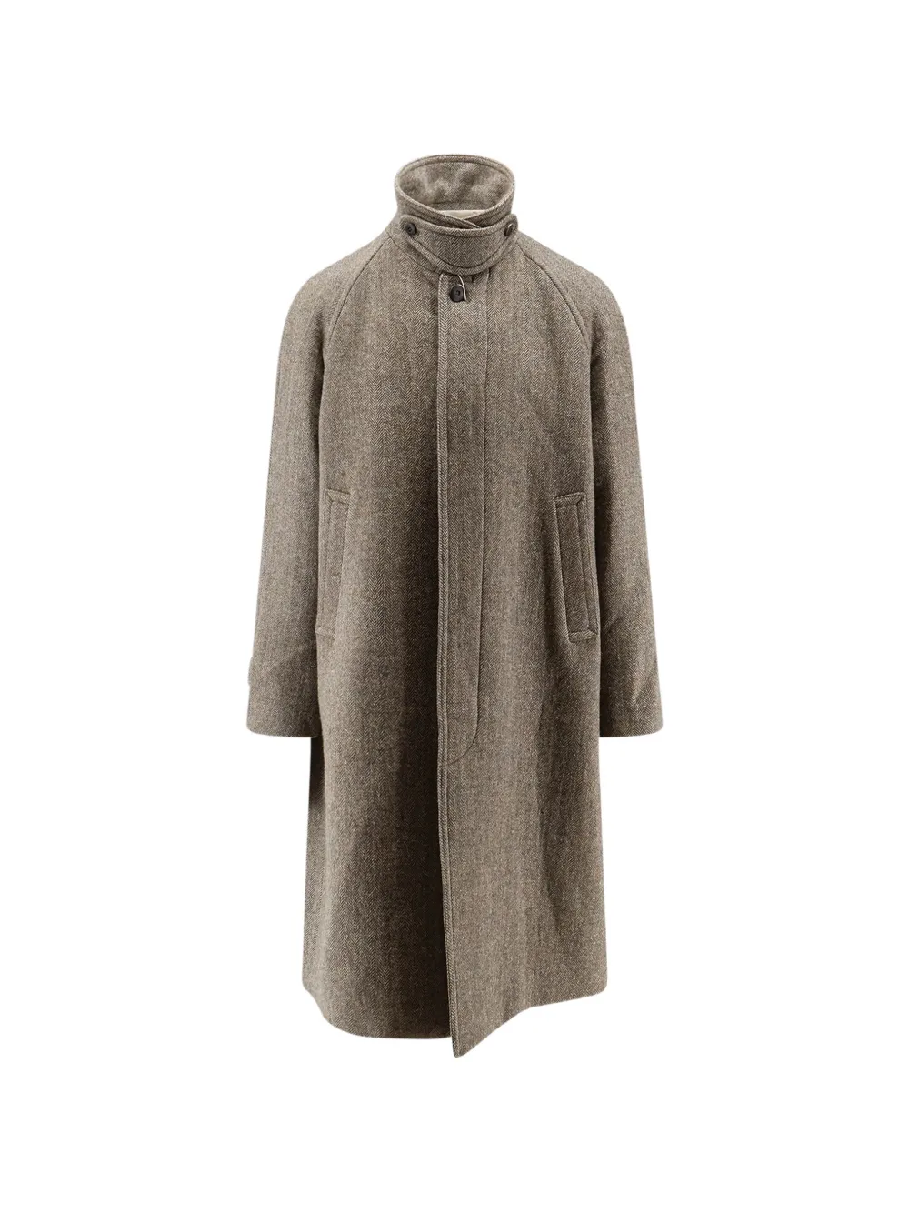 TONYWACK herringbone-pattern raglan-sleeve coat