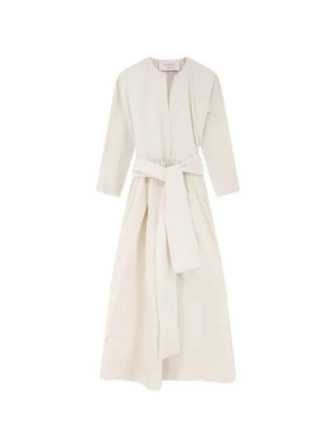 CO.GO belted flared maxi dress
