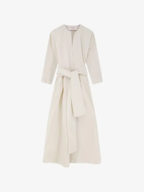 CO.GO belted flared maxi dress