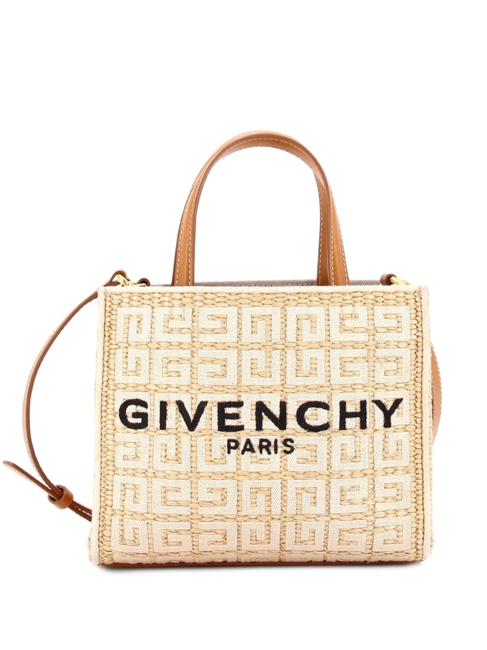 Givenchy Pre-Owned G-Tote 4G Raffia Mini satchel - Neutrals