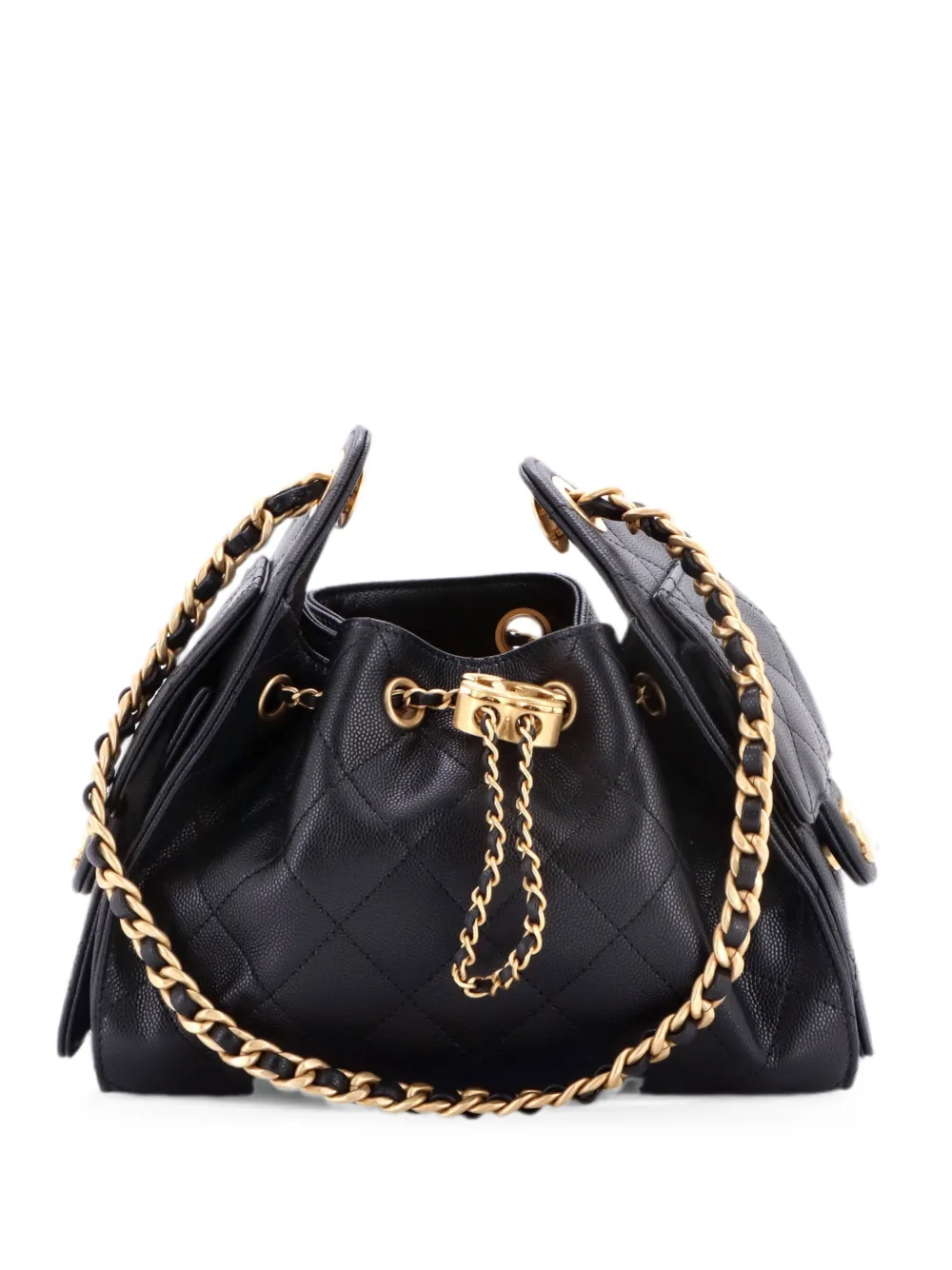 CHANEL Pre-Owned 25 Quilted Caviar Mini hobo bag - Nero