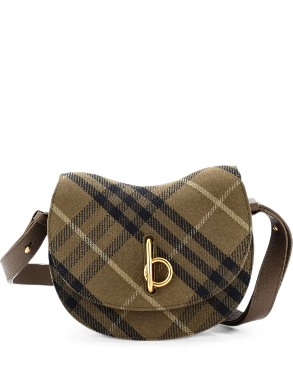 Burberry Pre-Owned Rocking Horse Shoulder Bag Check Jacquard with Leather Mini crossbody bag - Verde