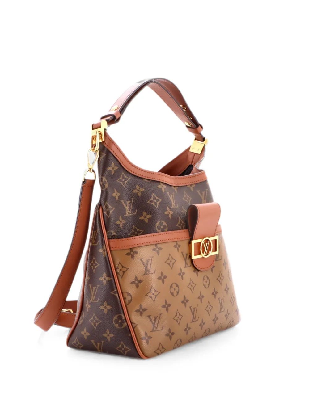 Louis Vuitton Pre-Owned Dauphine Reverse Monogram Canvas MM hobo bag - Brown