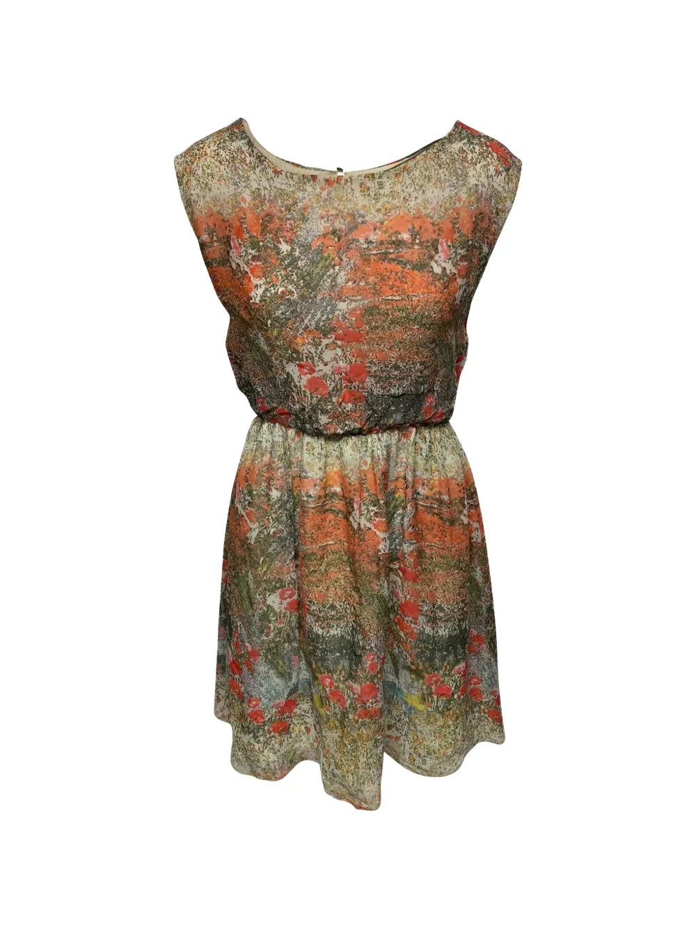 alice + olivia floral-print boat-neck dress - Nude