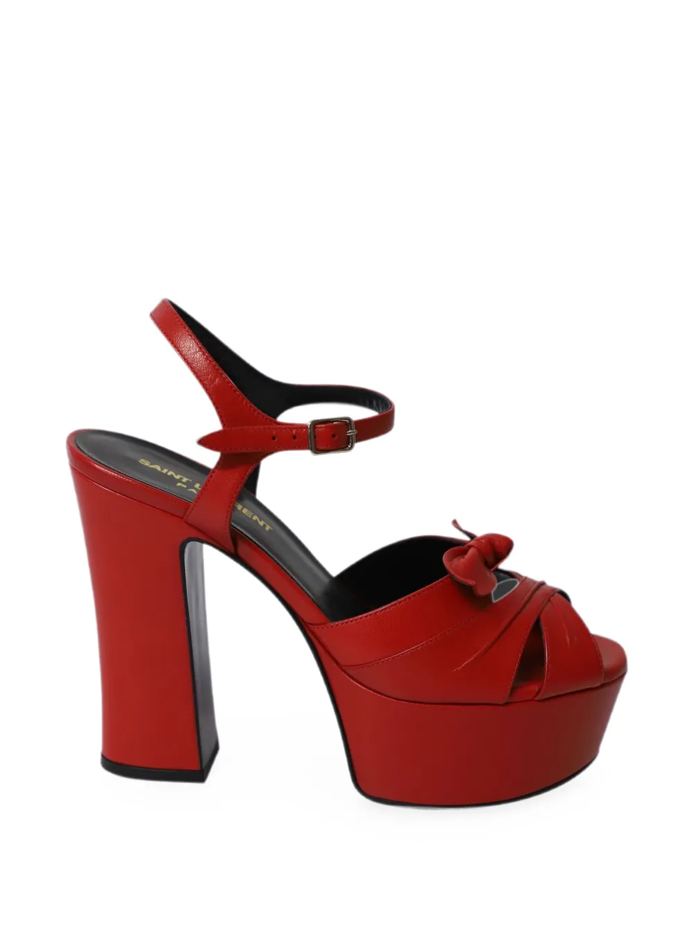 Saint Laurent Pre-Owned Candy bow platform sandals - Rosso
