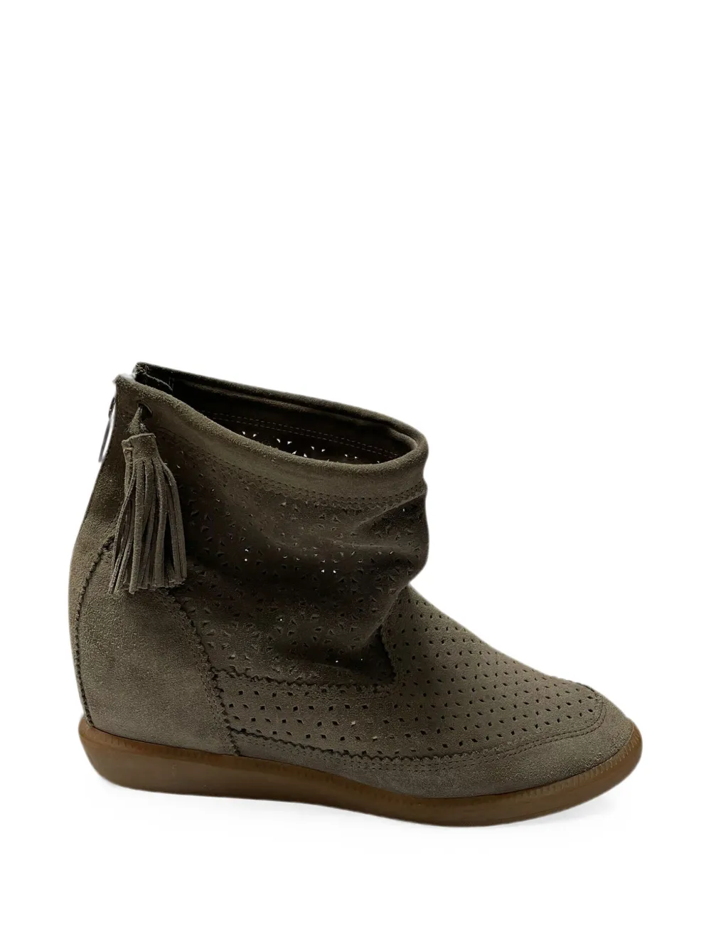 Isabel Marant Vintage Beslay perforated suede ankle boots - Grau