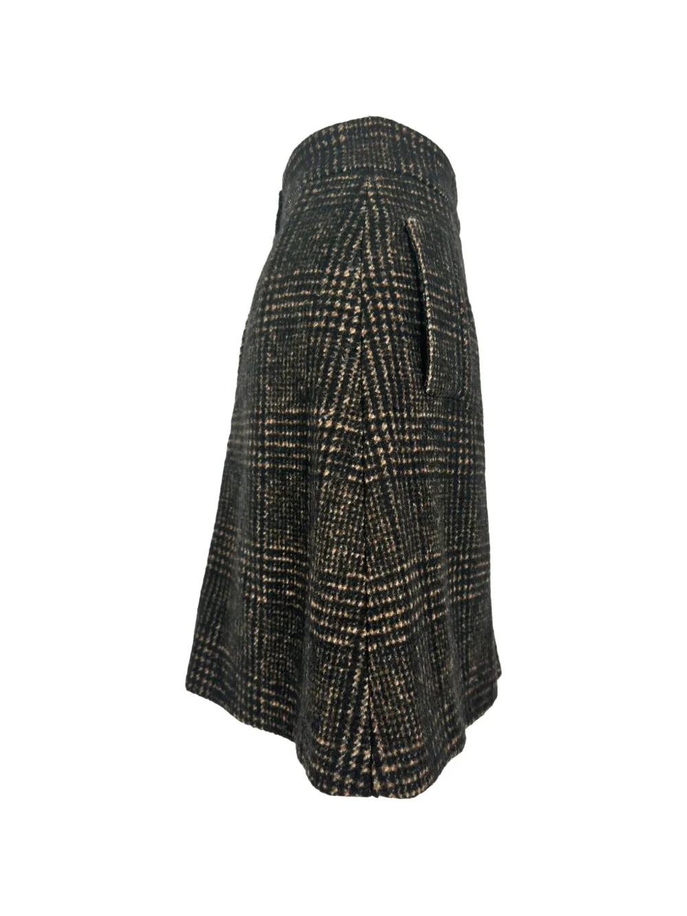 Dolce & Gabbana Pre-Owned plaid A-line mini wool skirt - Marrone