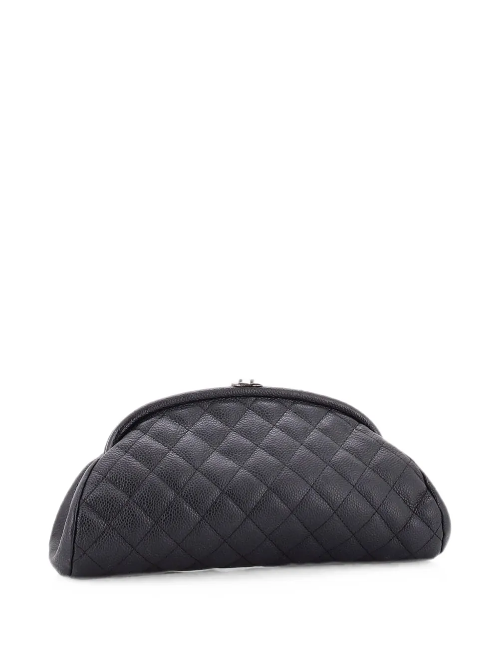 Pre-owned Chanel Timeless Quilted Caviar Clutch Bag In Black