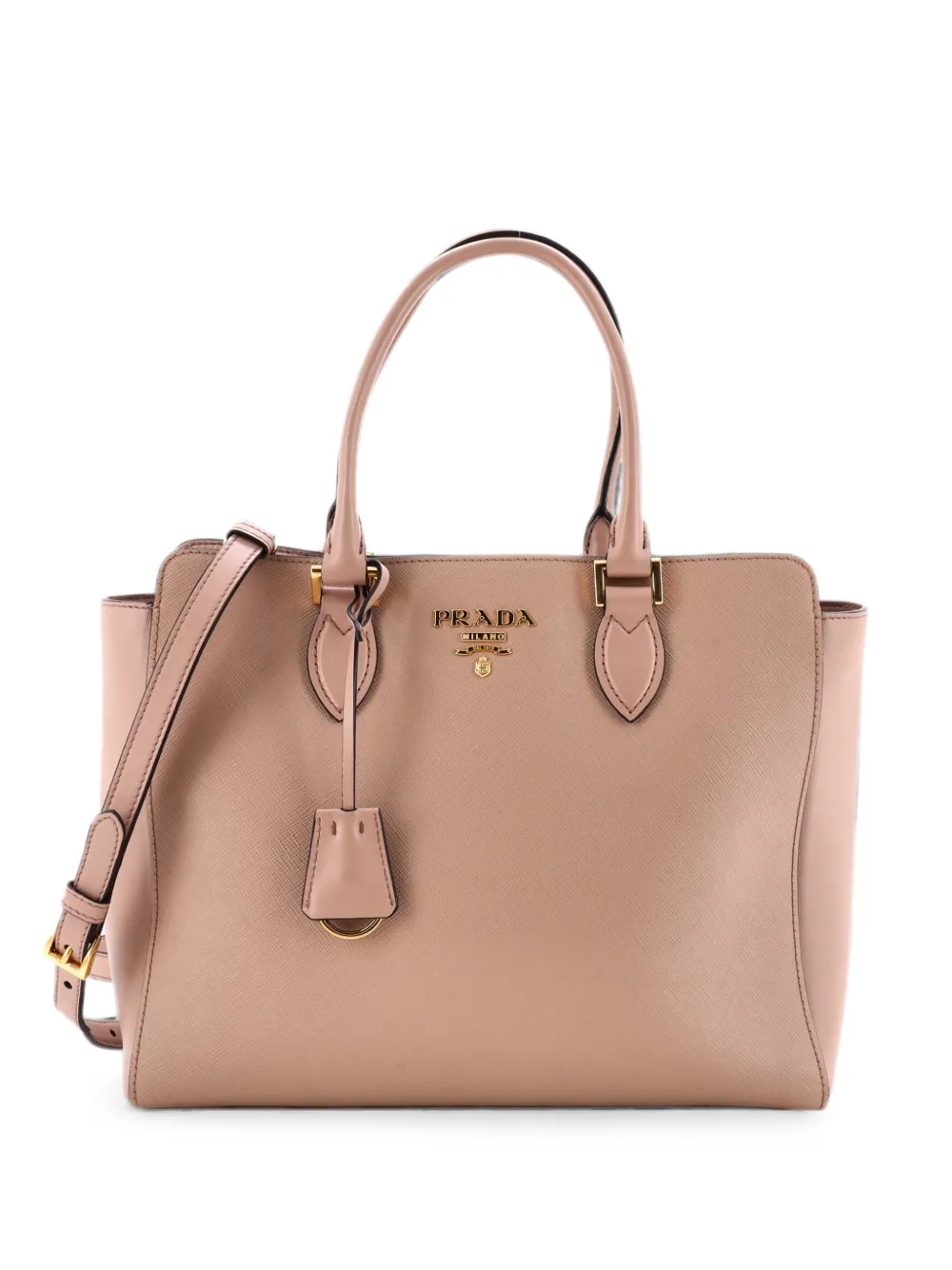 Prada Pre-Owned Mittelgroße wendbare Tote Bag aus Saffiano-Leder und weichem Kalbsleder - Nude