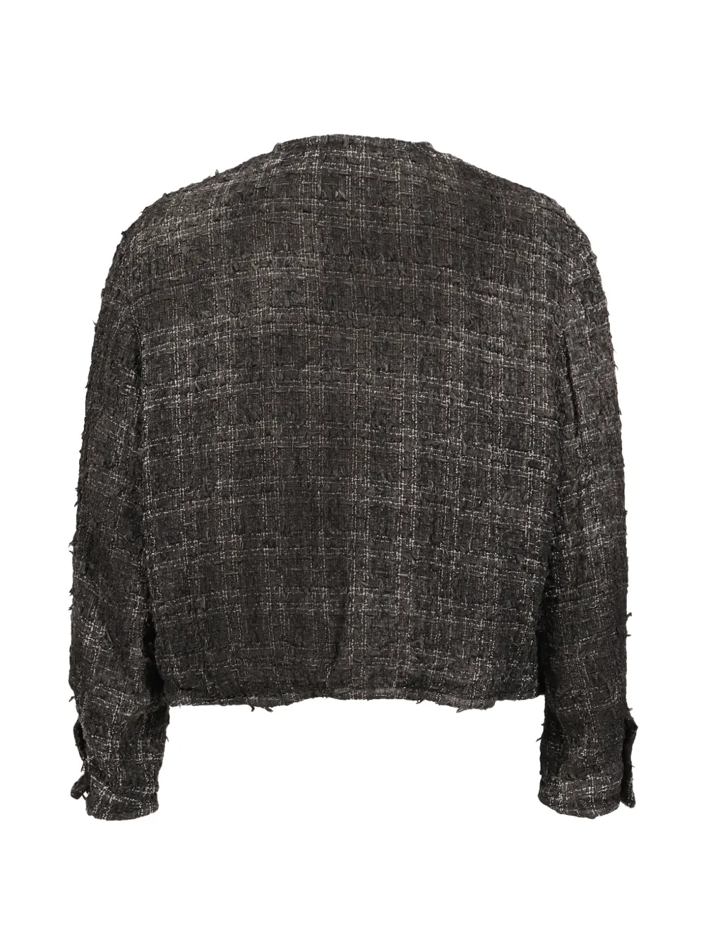 Doublet Tweed jack met gerafelde randen Zwart