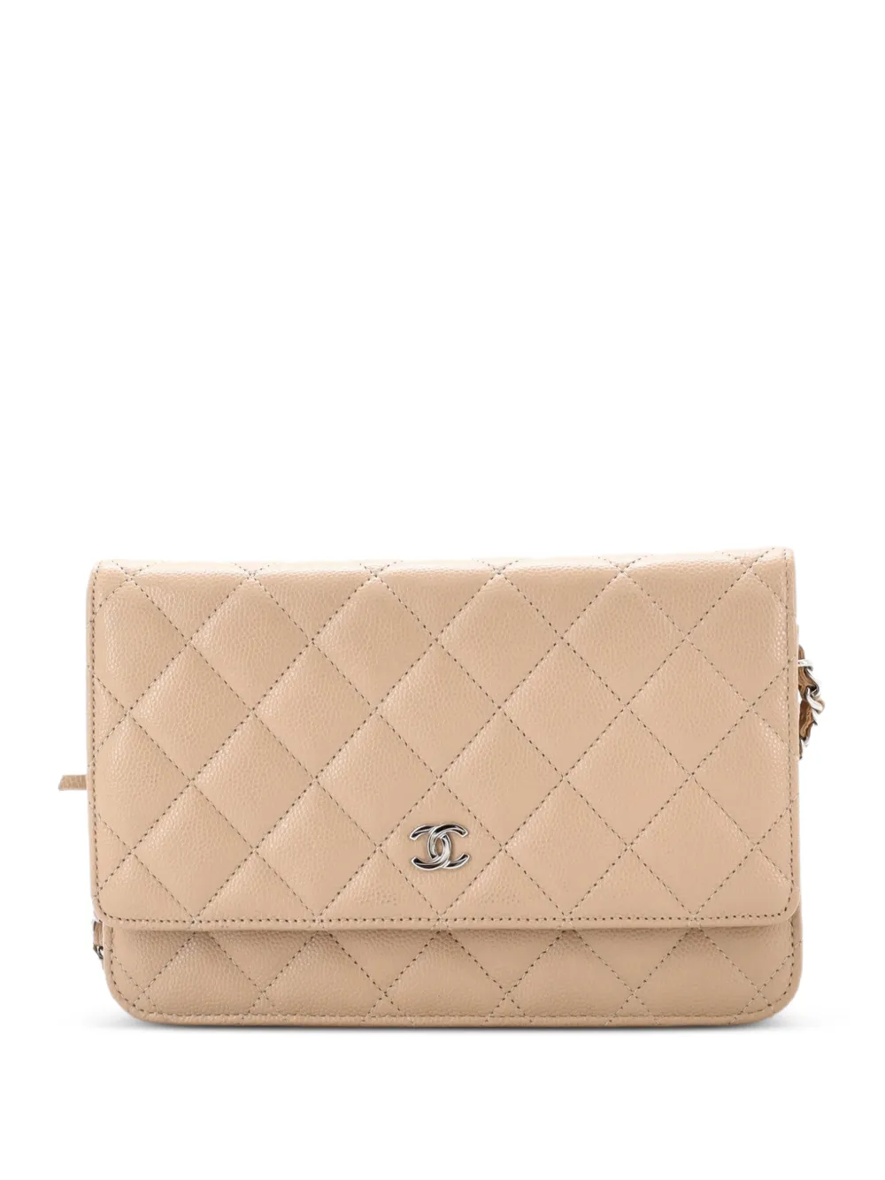 CHANEL Pre-Owned Wallet on Chain Quilted Caviar crossbody bag - Toni neutri
