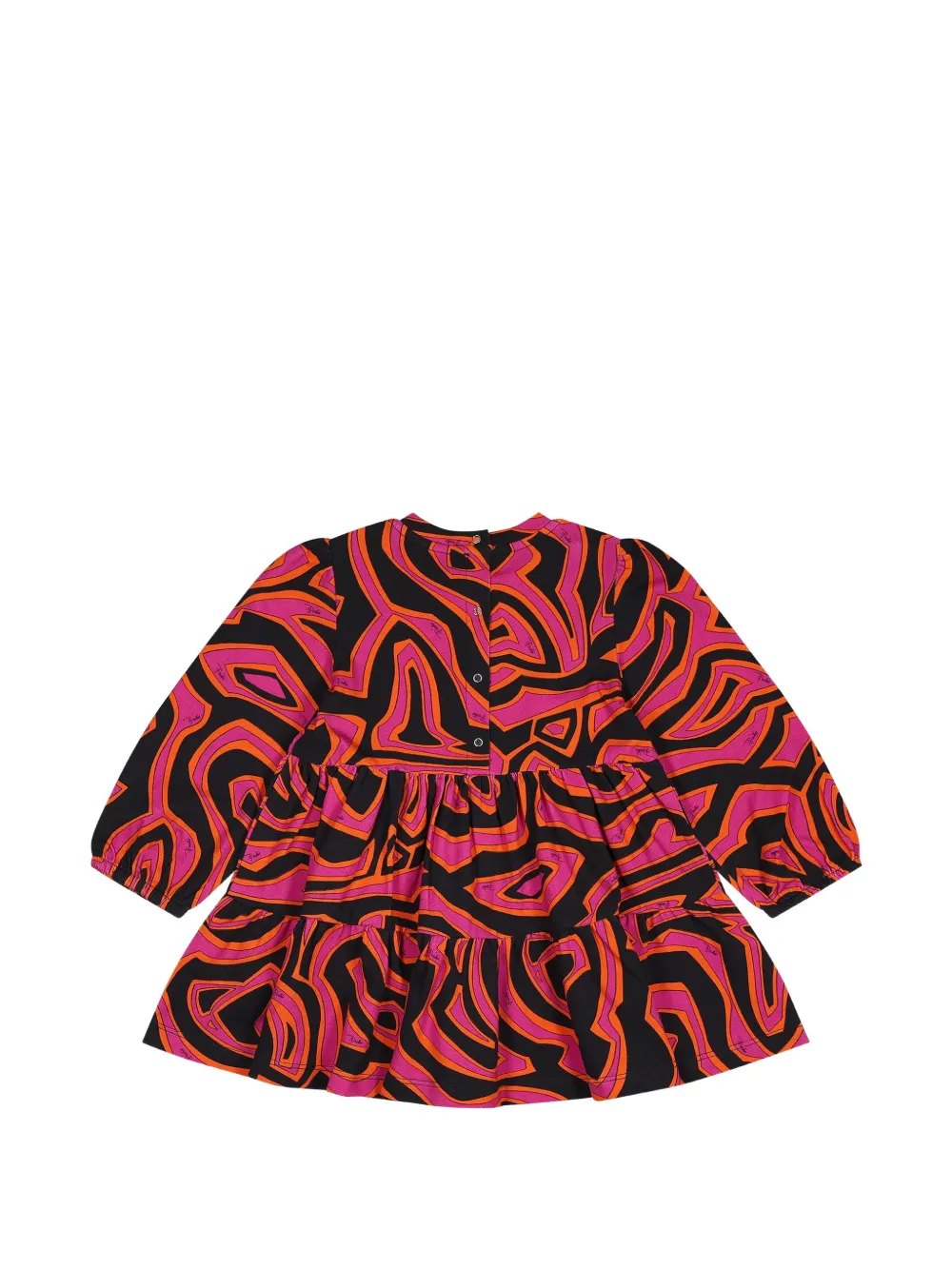 PUCCI Junior Gelaagde jurk met Iride-print Zwart