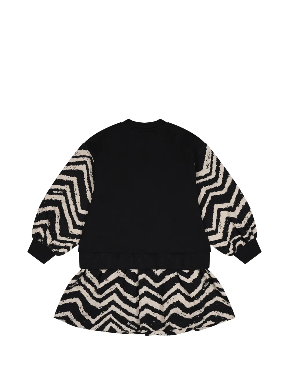 Missoni Kids Jurk met zigzagprint en lange mouwen Zwart