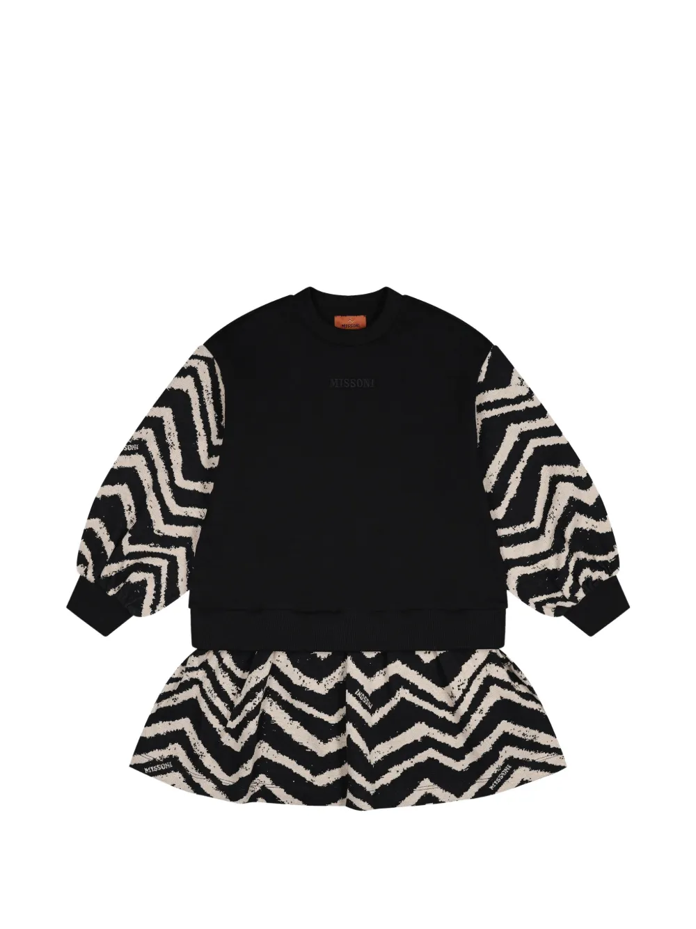 Missoni Kids robe imprimée à manches longues - Noir Missoni Kids robe imprimée à manches longues - Noir