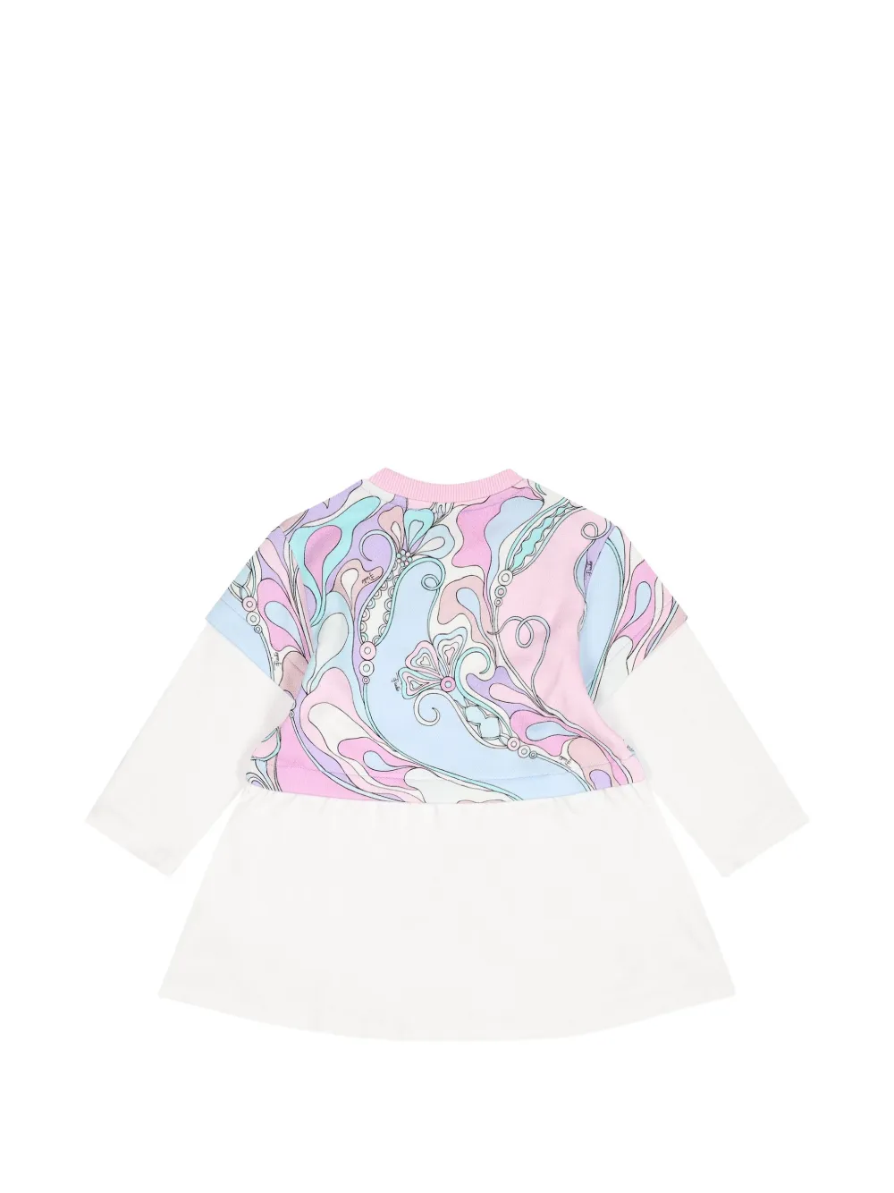 PUCCI Junior Jurk met gelaagd effect en Iride-print Wit