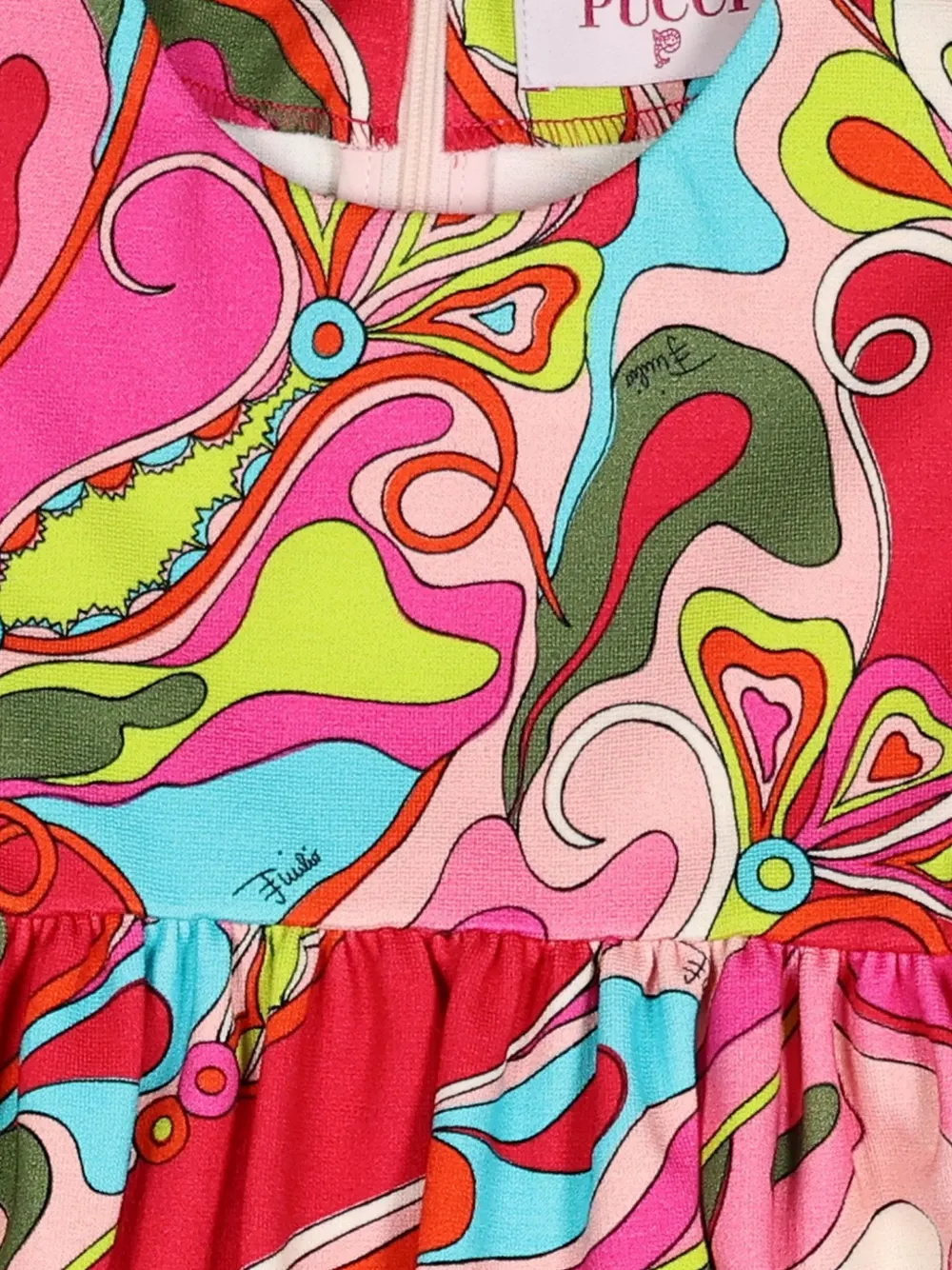 PUCCI Junior Flared jurk met Iride-print Roze