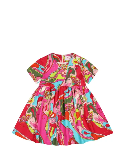 PUCCI Junior Iride-print flared dress