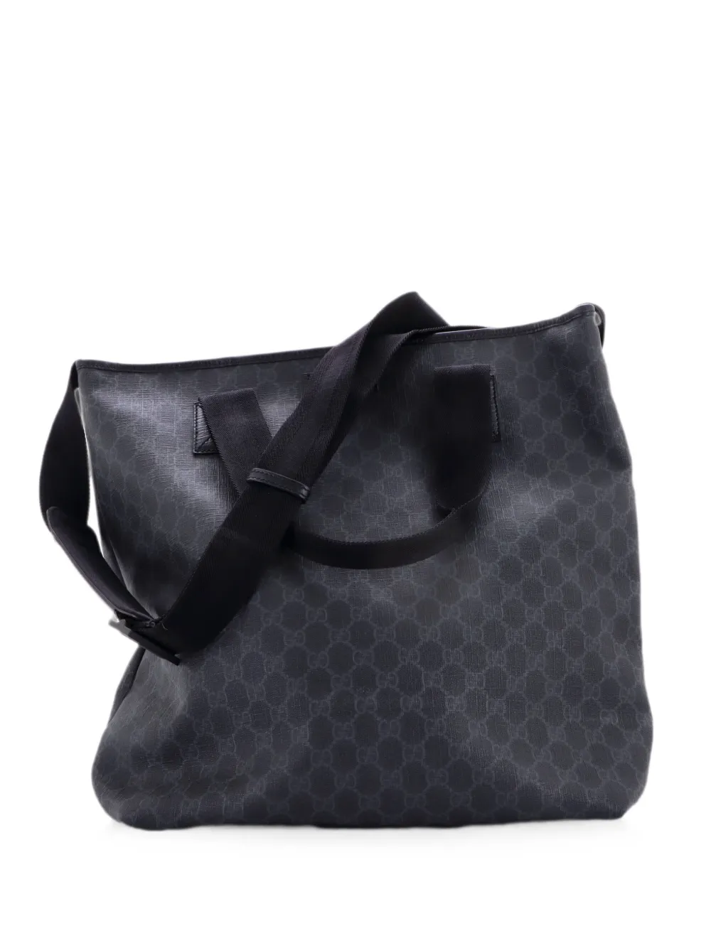 Gucci Pre-Owned Convertible Crossbody GG Coated Canvas Large tote bag - Black
