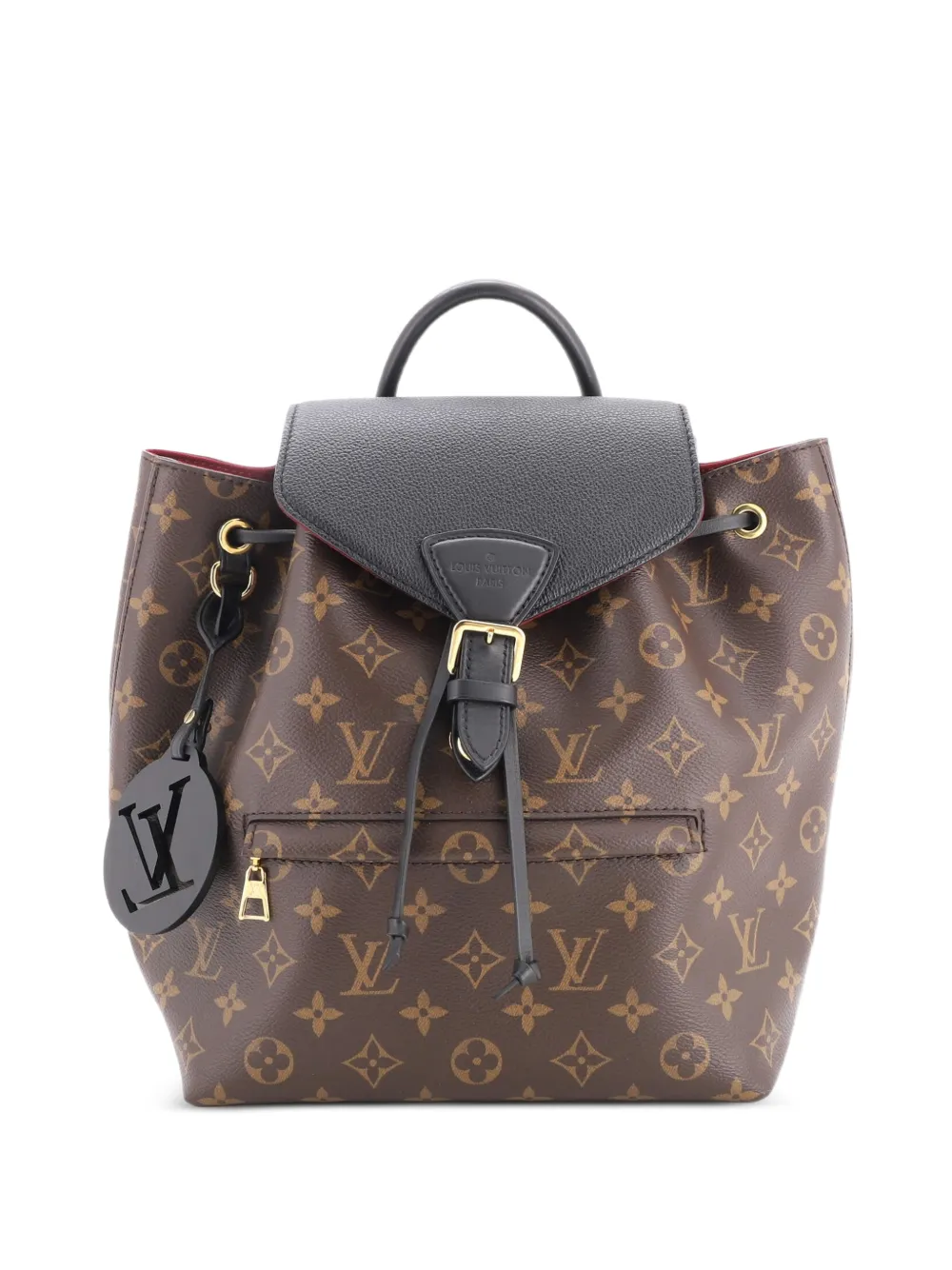 Louis Vuitton Pre-Owned Montsouris NM Monogram Canvas-Rucksack mit Leder - Schwarz