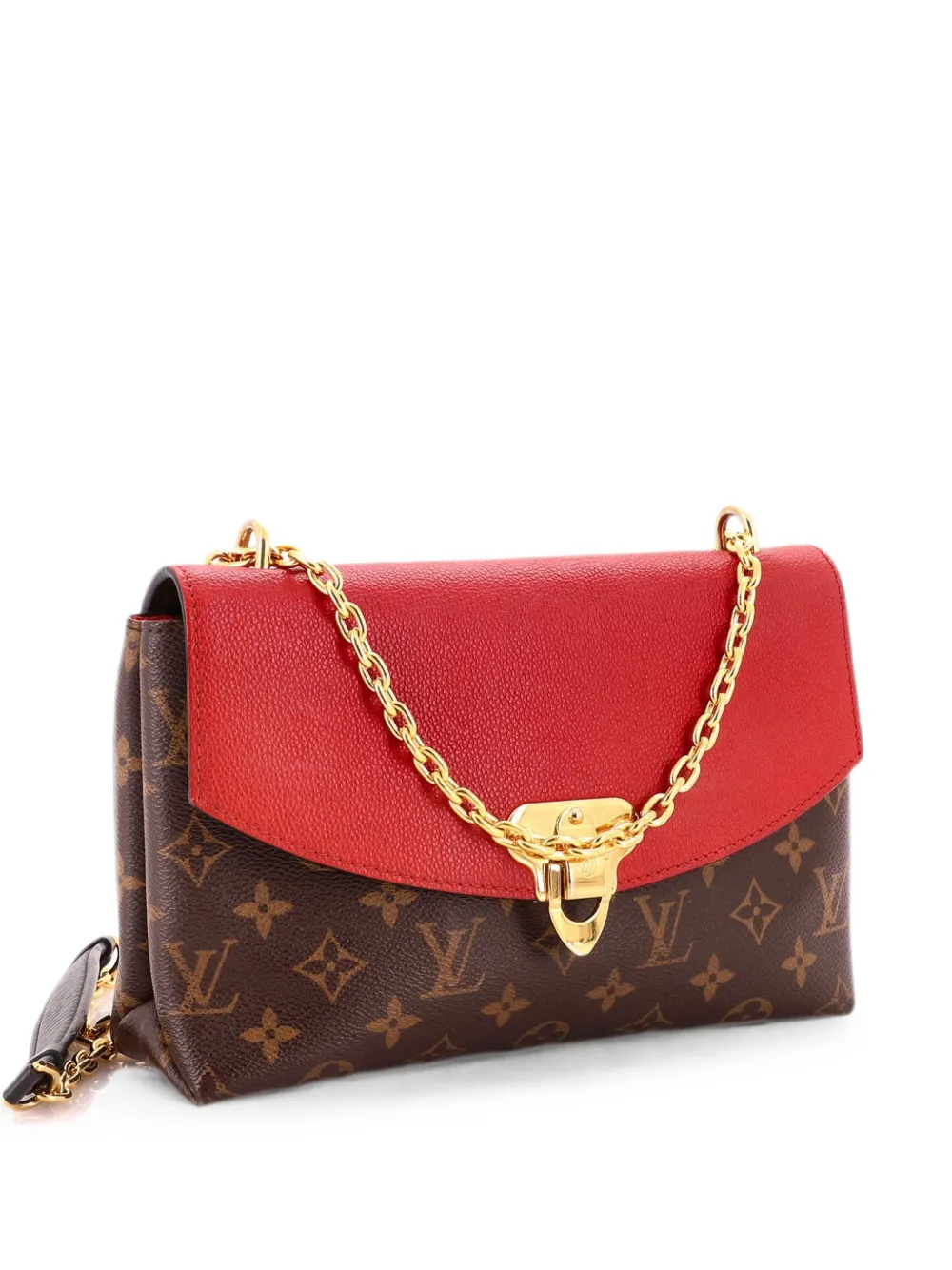 Pre-owned Louis Vuitton Saint Placide Handbag Monogram Canvas And Leather Shoulder Bag In Red