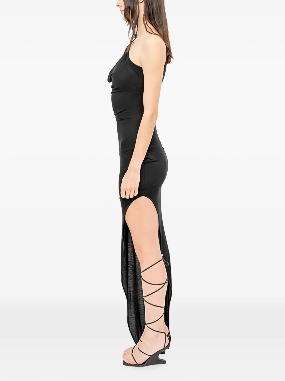 Rick Owens Lilies Aaliyah jurk met asymmetrische zoom Zwart