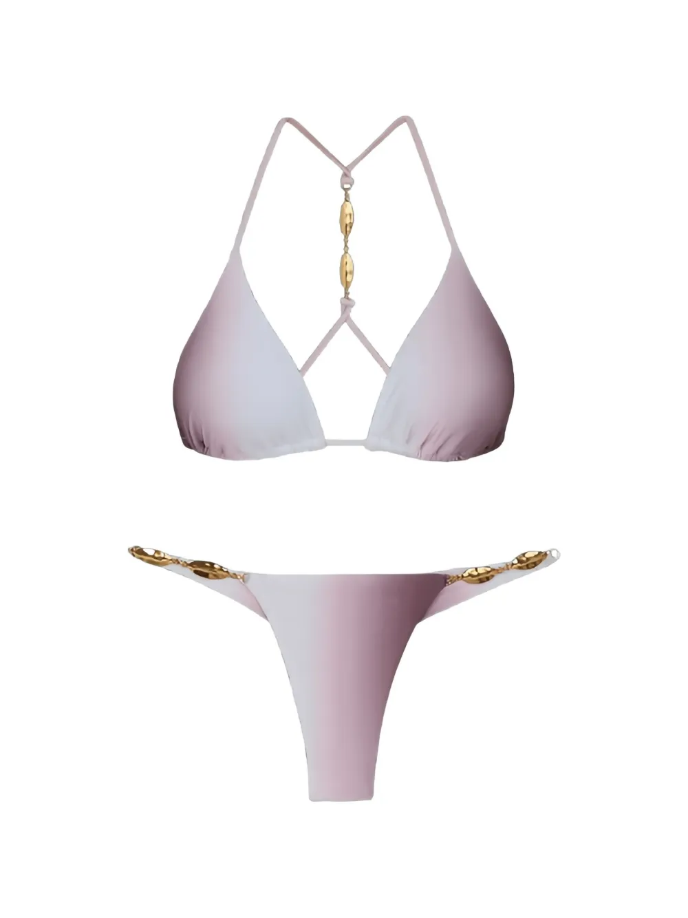 VIX PAULA HERMANNY beaded-detail ombré-effect bikini - Toni neutri