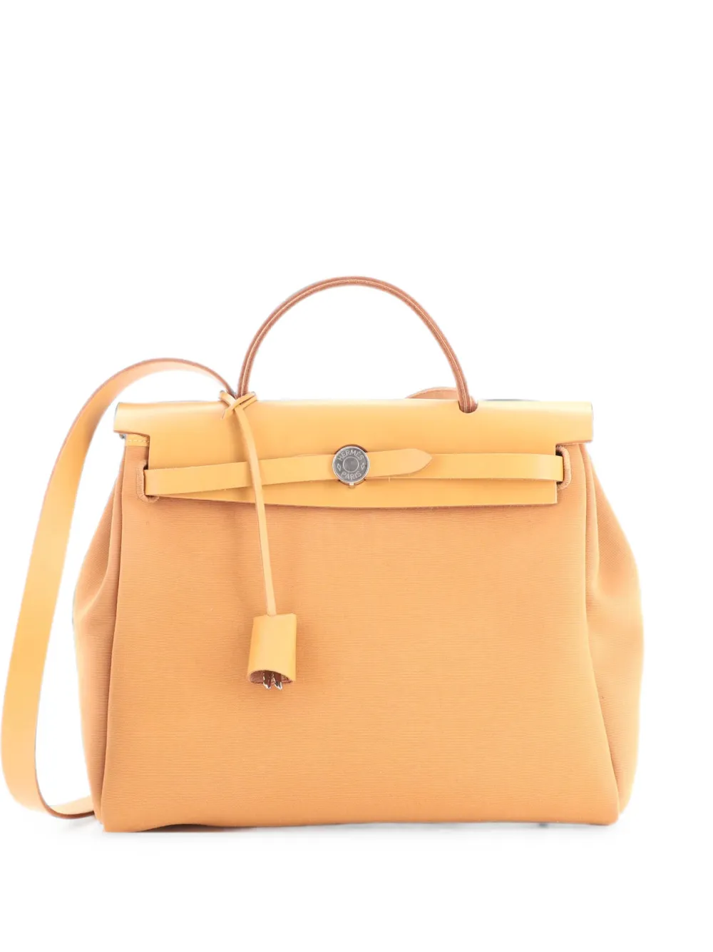 Hermès Pre-Owned Herbag Zip Verso Leather and Toile 31 shoulder bag - Brown