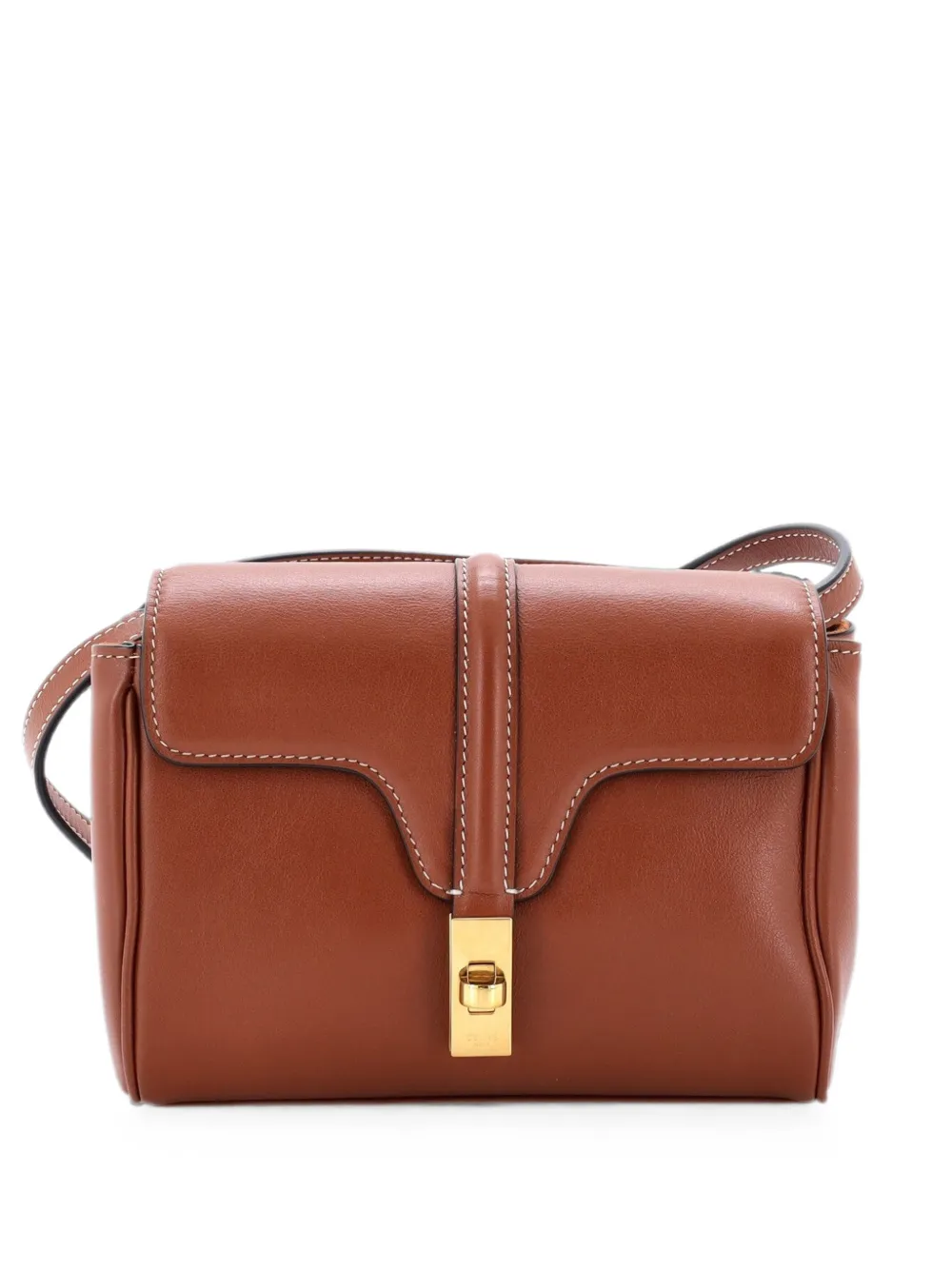 Celine Pre-Owned Soft 16 Bag Smooth Calfskin Mini crossbody bag - Brown