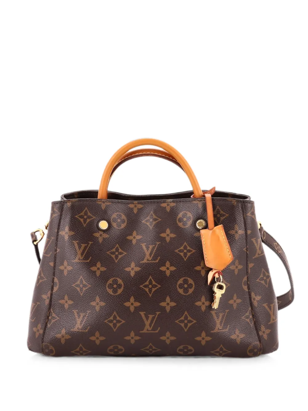Pre-owned Louis Vuitton Montaigne Handbag Monogram Canvas Bb Satchel In Brown