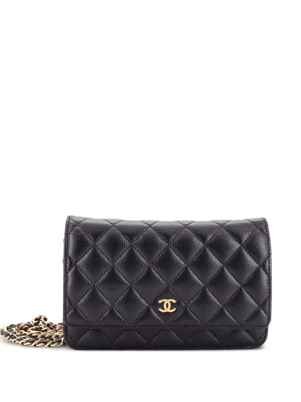 CHANEL Pre-Owned Wallet on Chain Quilted Caviar crossbody bag - Black