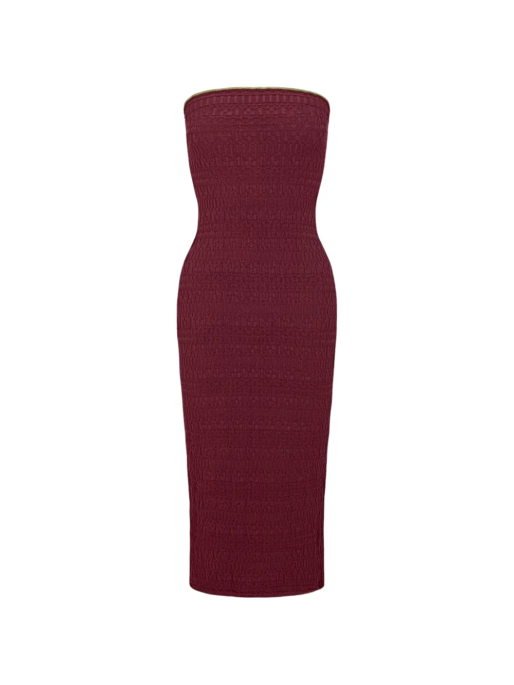 TROPIC OF C smocked strapless midi dress - Red