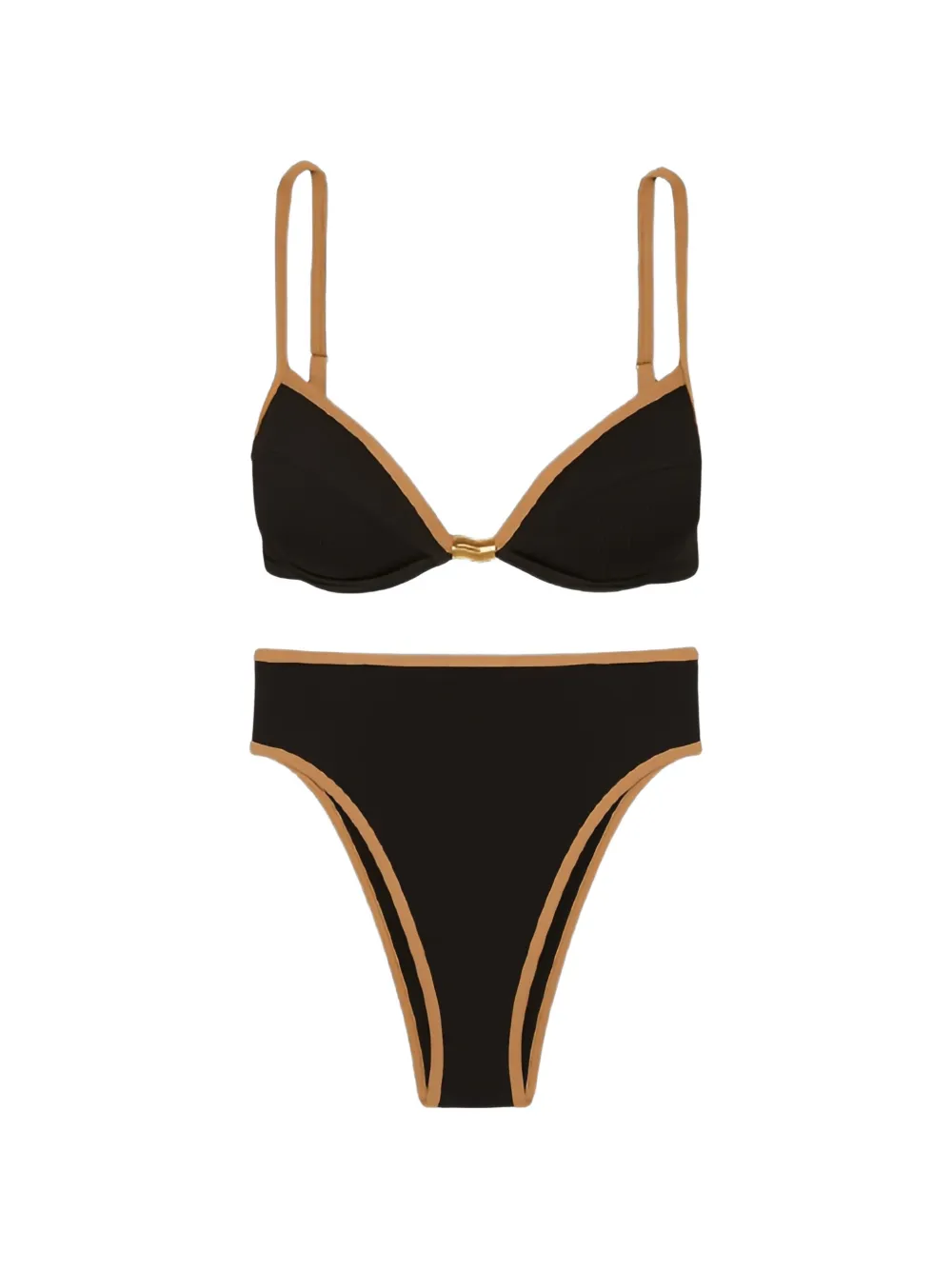 VIX PAULA HERMANNY Firenze Lily Gigi Hot Pant contrast-trim bikini bottom - Nero