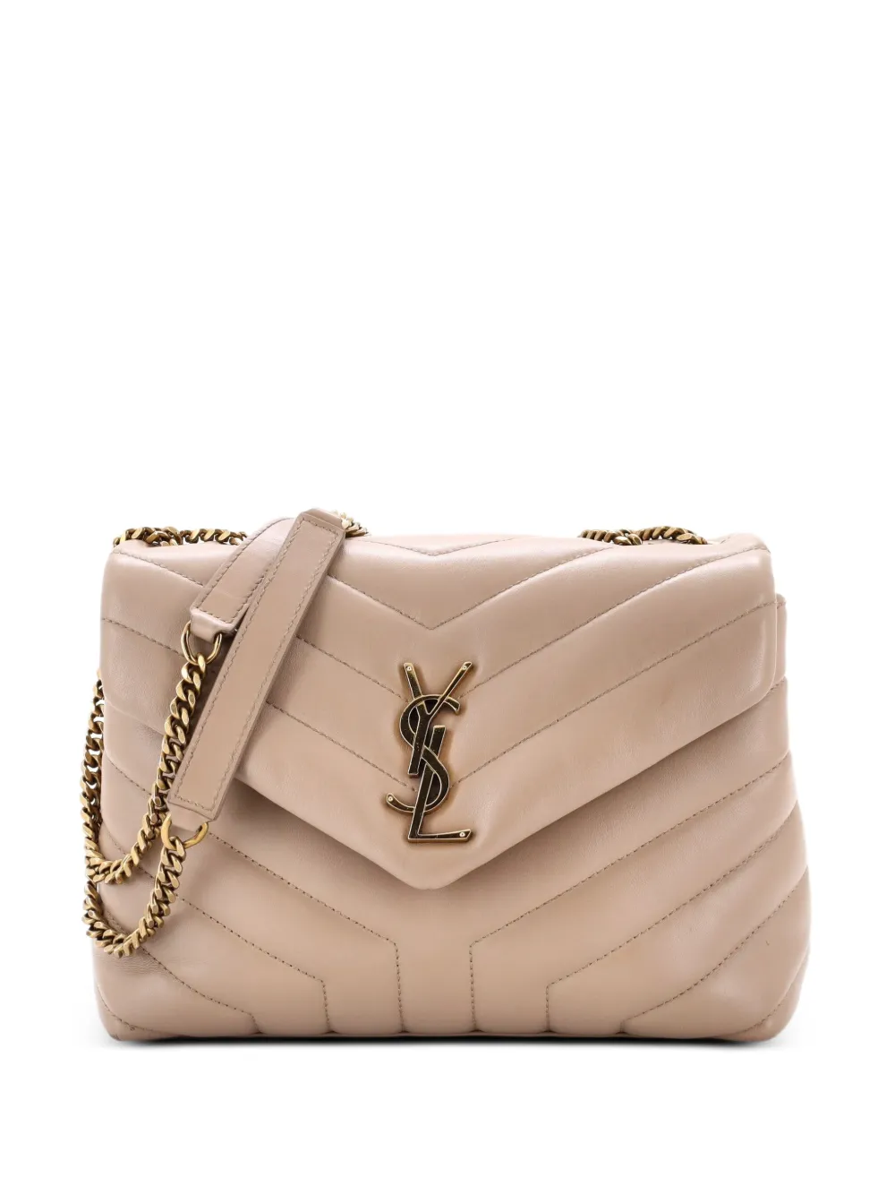Saint Laurent Pre-Owned Loulou Matelasse Chevron Leather Small shoulder bag - Toni neutri
