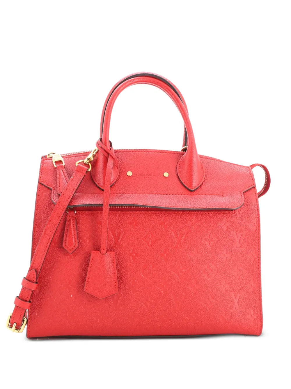 Louis Vuitton Pre-Owned Pont Neuf Handbag Monogram Empreinte Leather MM satchel - Rosso