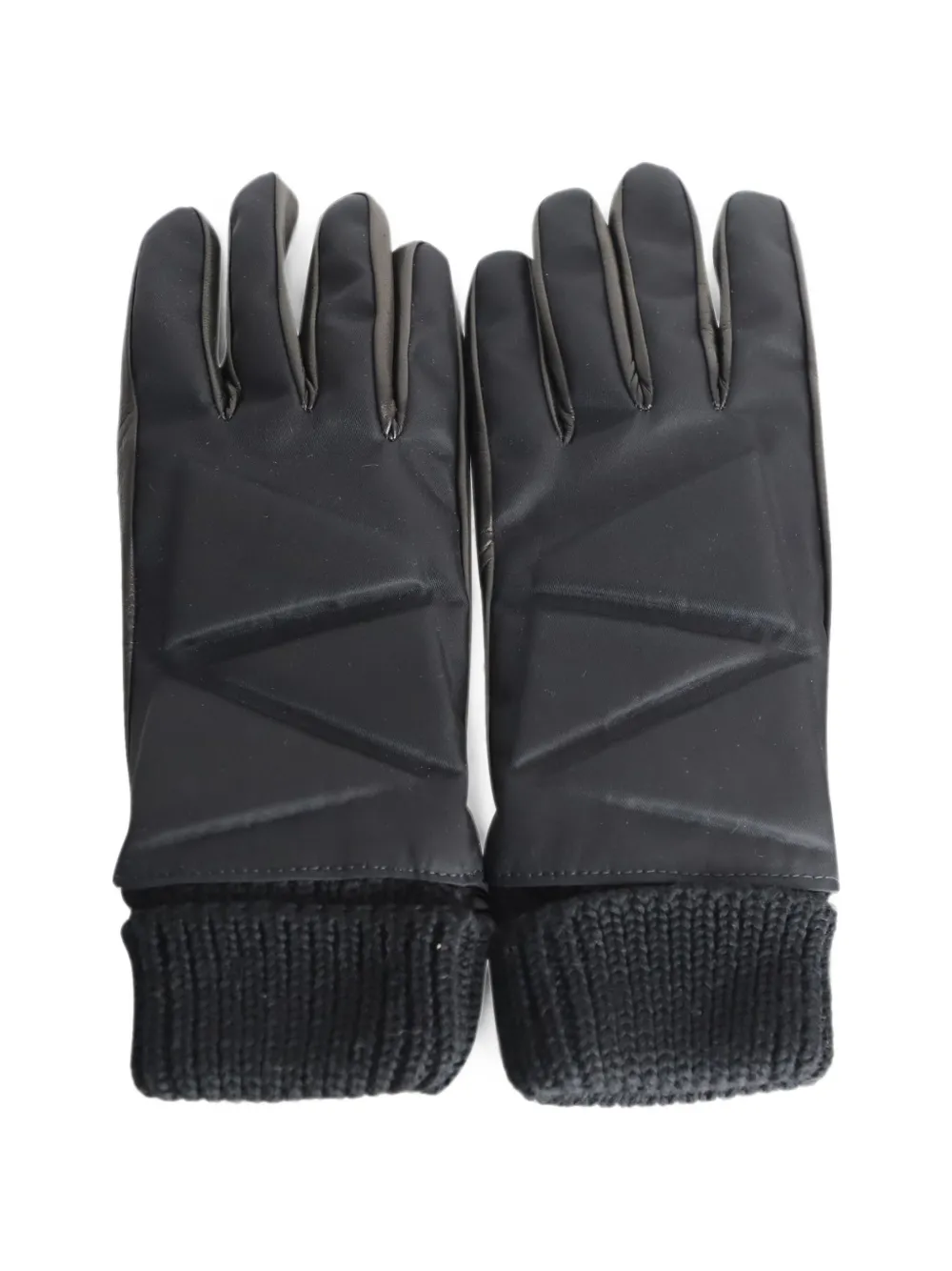 Pre-owned Bottega Veneta Zig Zag Gloves In 黑色